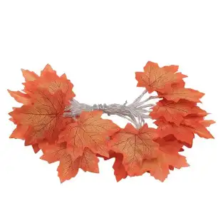 Instalatie Decorativă de Toamnă cu 16 Frunze Portocalii – 4 m alb cald 2