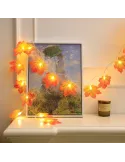 Instalatie Decorativă de Toamnă cu 16 Frunze Portocalii – 4 m alb cald