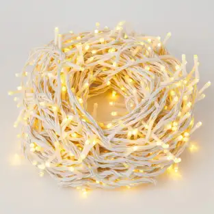 Instalatie Led tip sir de Craciun, 81.5 metri, 500 LED-uri cu flash, diverse culori, interconectabila, fir ALB 2