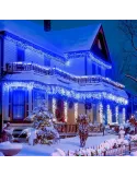 Set 40M instalatii tip franjuri, 2x20 m, interconectabile, 1000 LED-uri tip turturi/franjuri, Craciun, diverse culori
