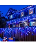 Set 40M instalatii tip franjuri, 2x20 m, interconectabile, 1000 LED-uri tip turturi/franjuri, Craciun, diverse culori