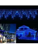 Set 40M instalatii tip franjuri, 2x20 m, interconectabile, 1000 LED-uri tip turturi/franjuri, Craciun, diverse culori
