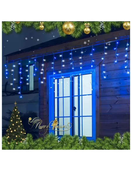 Set 40M instalatii tip franjuri, 2x20 m, interconectabile, 1000 LED-uri tip turturi/franjuri, Craciun, diverse culori