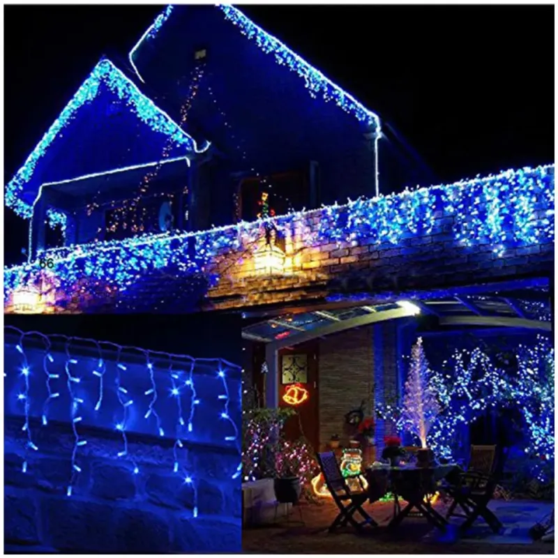 Set 40M instalatii tip franjuri, 2x20 m, interconectabile, 1000 LED-uri tip turturi/franjuri, Craciun, diverse culori