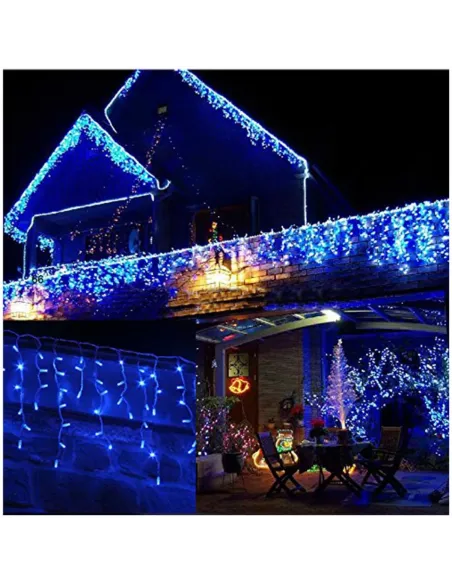 Set 40M instalatii tip franjuri, 2x20 m, interconectabile, 1000 LED-uri tip turturi/franjuri, Craciun, diverse culori