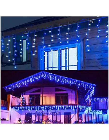 Set 40M instalatii tip franjuri, 2x20 m, interconectabile, 1000 LED-uri tip turturi/franjuri, Craciun, diverse culori