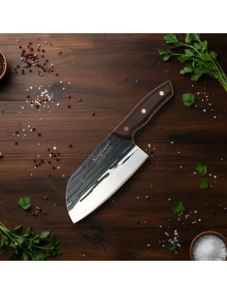 Set 4 Cuțite Bucătar KingGary Forjate | Oțel Inox, Mâner Lemn