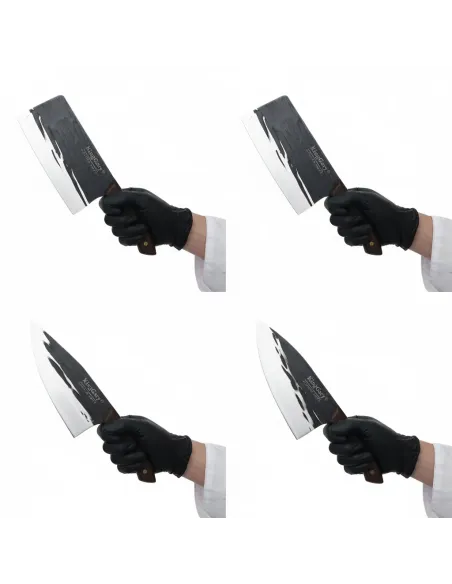 Set 4 Cuțite Bucătar KingGary Forjate | Oțel Inox, Mâner Lemn