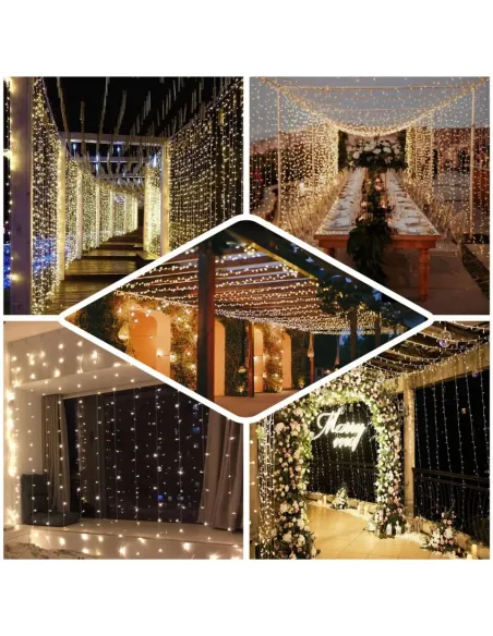 Set 2 instalatii perdea 3x1m, interconectabile