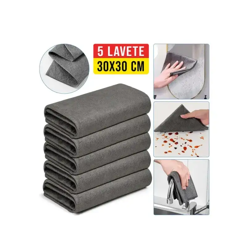 Set 10 Lavete Magice Microfibra 30x30 | Curățare Fără Scame