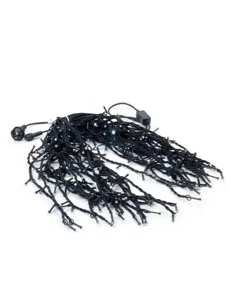 Anedius -Instalație turturi 9×1m 360 LED mari cablu silicon negru – 3 culori