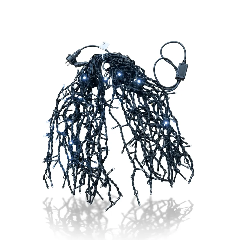 Anedius -Instalație turturi 9×1m 360 LED mari cablu silicon negru – 3 culori