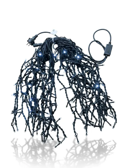 Anedius -Instalație turturi 9×1m 360 LED mari cablu silicon negru – 3 culori