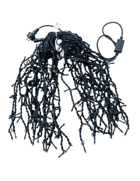 Anedius -Instalație turturi 9×1m 360 LED mari cablu silicon negru – 3 culori