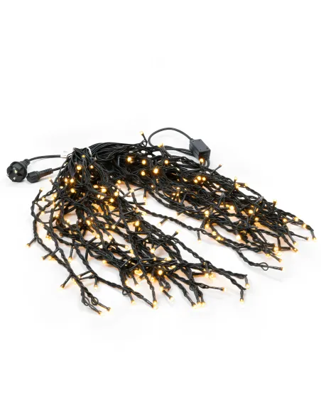 Anedius -Instalație turturi 9×1m 360 LED mari cablu silicon negru – 3 culori