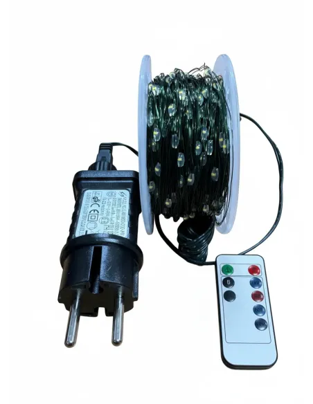 Instalatie Craciun 1000 LED-uri (100m), Anedius, Alb Cald, 31V , Timer și 8 Moduri - Exterior/Interior IP44