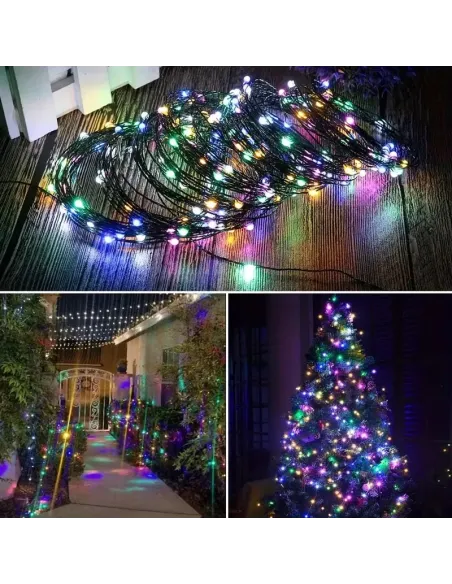 Instalatie Craciun 1000 LED-uri (100m), Anedius, Multicolor, 31V , Timer și 8 Moduri - Exterior/Interior IP44