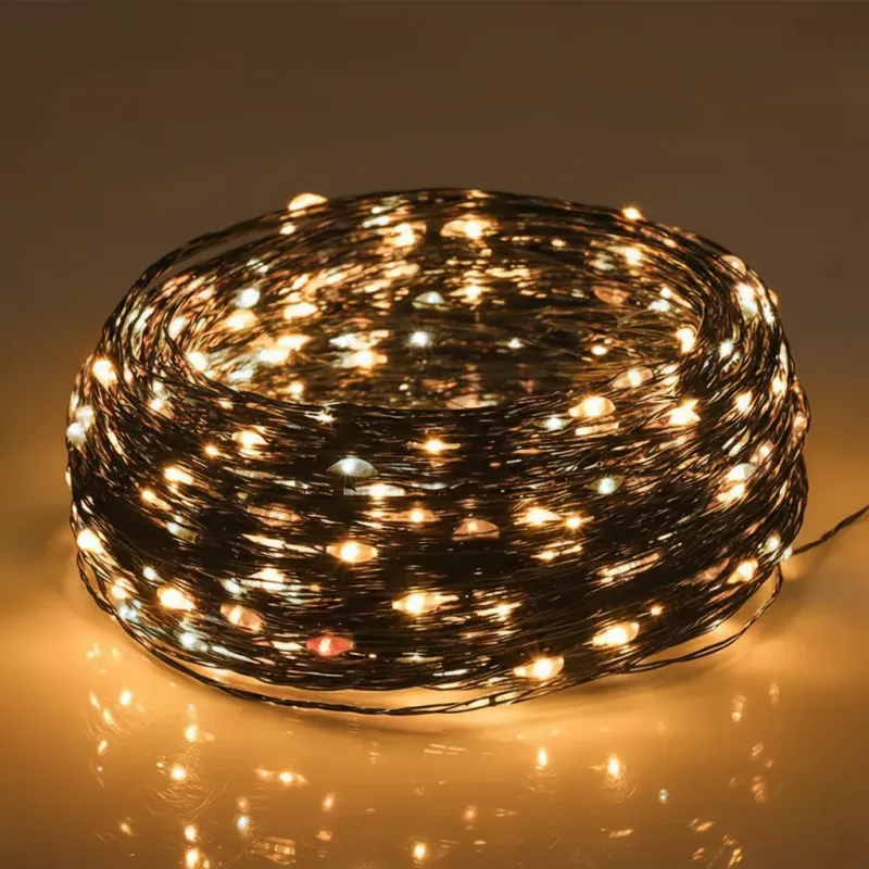 Instalatie Craciun 1000 LED-uri (100m), Anedius, Alb Cald, 31V , Timer și 8 Moduri - Exterior/Interior IP44