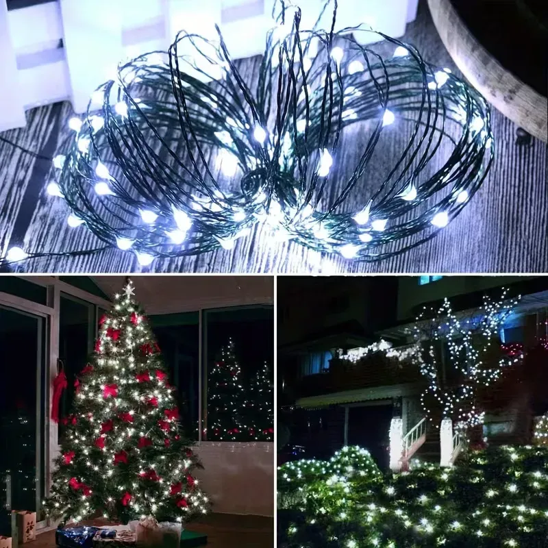 Instalatie Craciun 1000 LED-uri (100m), Anedius, Alb RECE, 31V , Timer și 8 Moduri - Exterior/Interior IP44