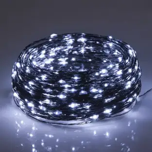 Instalatie Craciun 1000 LED-uri (100m), Anedius, Alb RECE, 31V , Timer și 8 Moduri - Exterior/Interior IP44