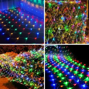 Instalatie tip plasa 3x3m, 8 jocuri de lumini, interconectabila, IP44, diverse culori