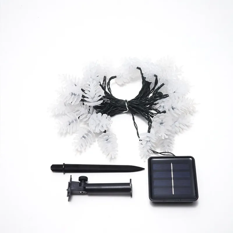 Set 2 x Instalatie solara cu Conuri de brad, 50 LED-uri, multicolor, 8 jocuri de lumini, 5m