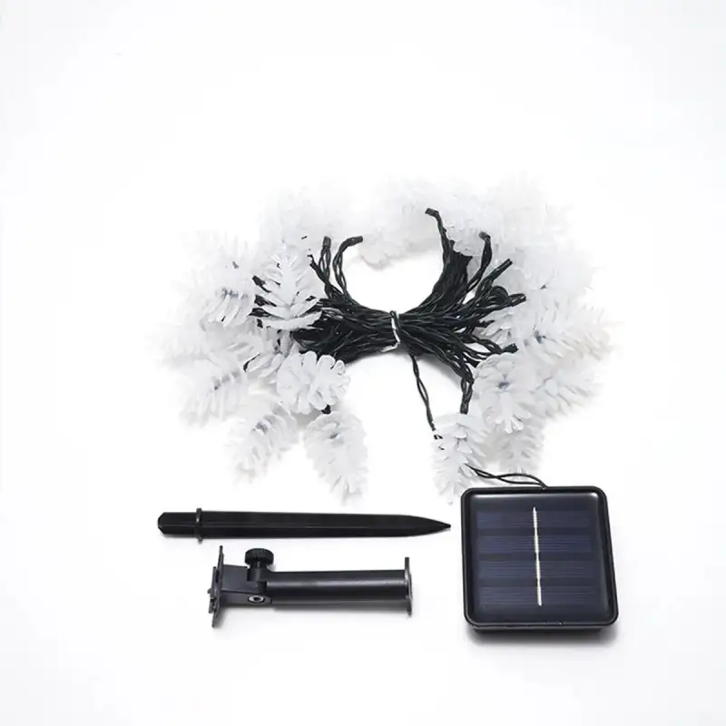 Set 2 x Instalatie solara cu Conuri de brad, 50 LED-uri, multicolor, 8 jocuri de lumini, 5m