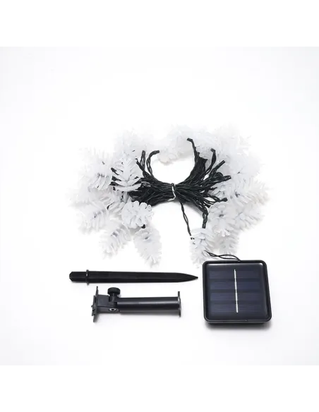 Set 2 x Instalatie solara cu Conuri de brad, 50 LED-uri, multicolor, 8 jocuri de lumini, 5m