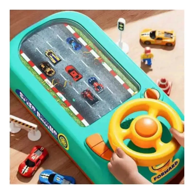 Jucarie Interactiva volan de condus cu circuit curse, sunete si functii, alimentare USB, pentru Copii 3-6 Ani