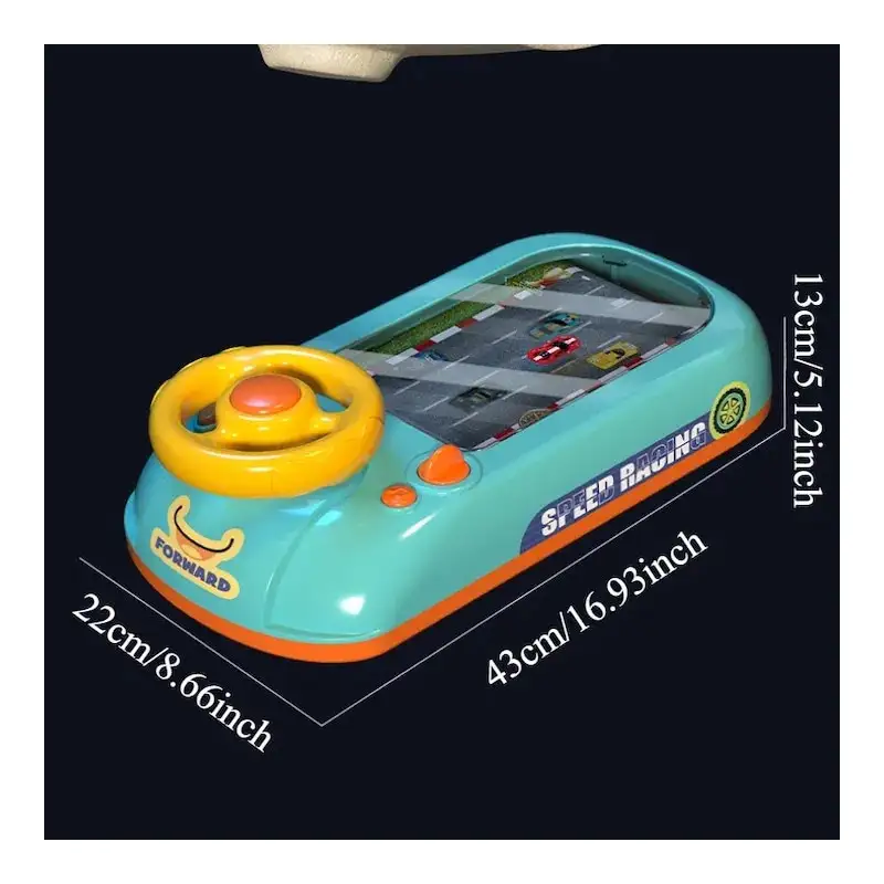 Jucarie Interactiva volan de condus cu circuit curse, sunete si functii, alimentare USB, pentru Copii 3-6 Ani