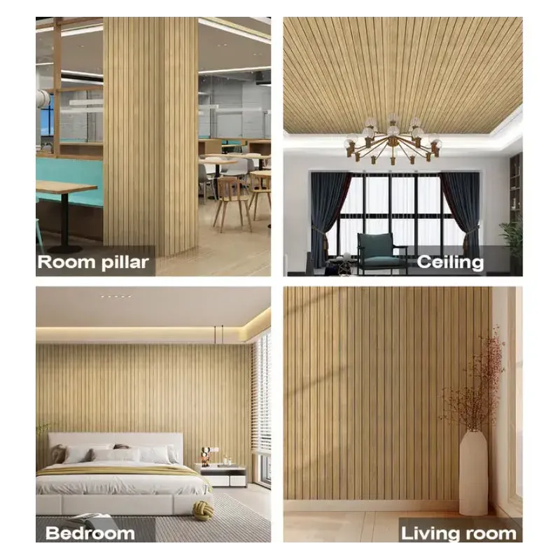 Tapet decorativ autoadeziv, aspect lemn vertical, 30x60cm, model 3D modern, pentru perete interior, imitatie riflaj