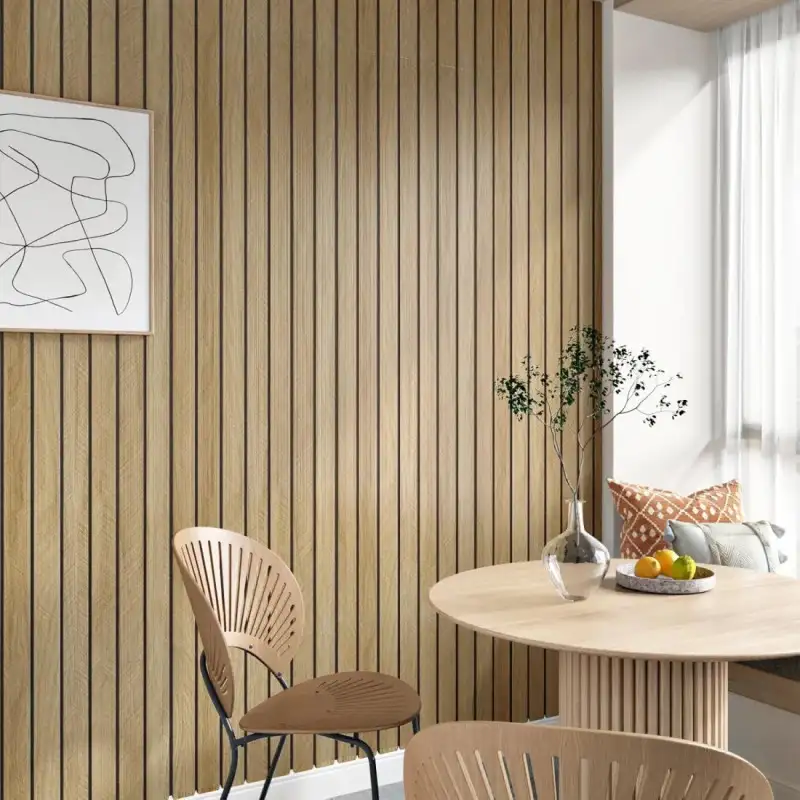 Tapet decorativ autoadeziv, aspect lemn vertical, 30x60cm, model 3D modern, pentru perete interior, imitatie riflaj