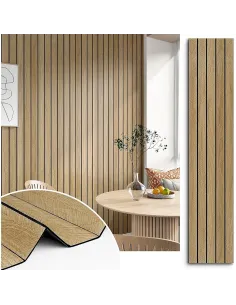 Tapet decorativ autoadeziv, aspect lemn vertical, 30x60cm, model 3D modern, pentru perete interior, imitatie riflaj