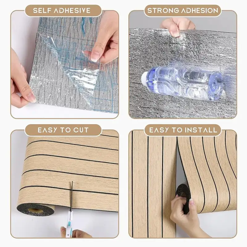 Rola tapet 3D, autoadeziv, imitatie riflaj, 40x300 cm, rezistent la apa, diverse culori