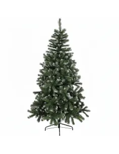 Brad artificial verde cu varfuri albe, 150cm, 350 ramuri + suport metalic 2