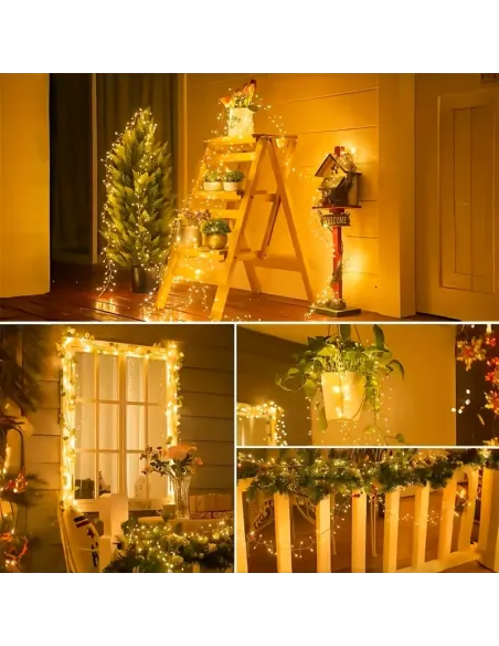 Rola Ghirlandă LED 1000 Mini 50m – Fir ALB, Iluminat Interior/Exterior, diverse culori