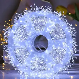 Rola Ghirlandă LED 1000 Mini 50m – Fir ALB, Iluminat Interior/Exterior, diverse culori