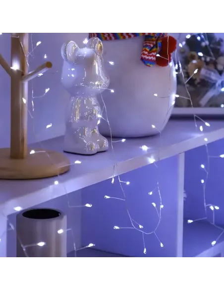 Rola Ghirlandă LED 600 Mini 30m – Fir ALB, Iluminat Interior/Exterior, diverse culori