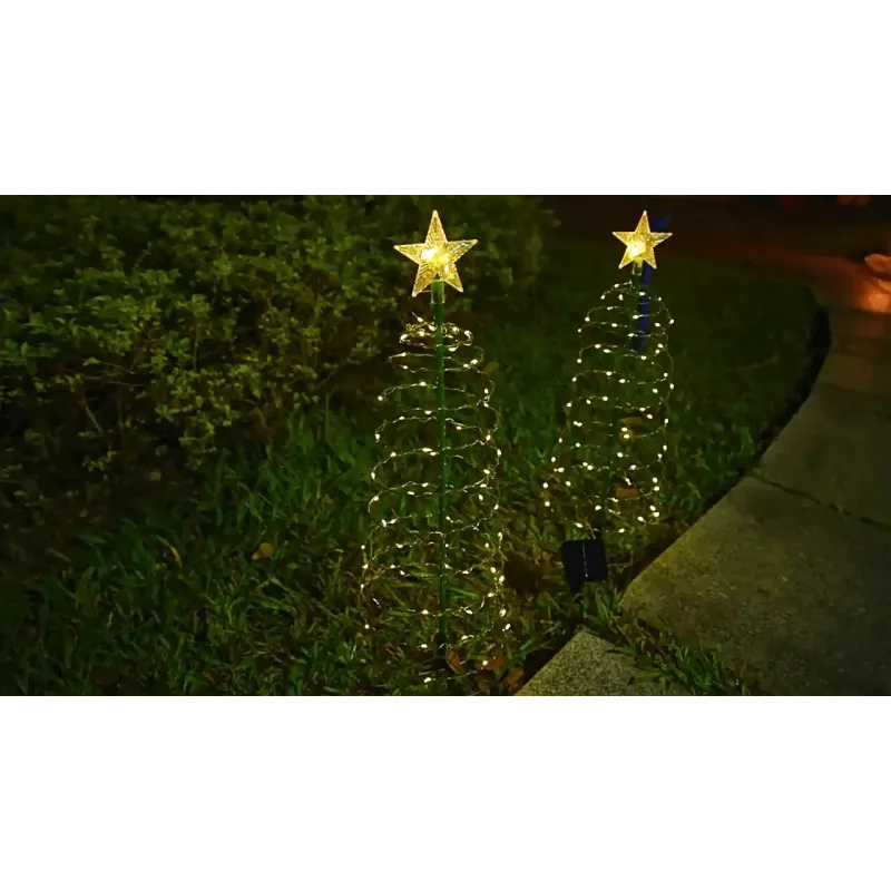 Set 2 Brazi Solari cu Stea 85cm, Alb Cald, IP65