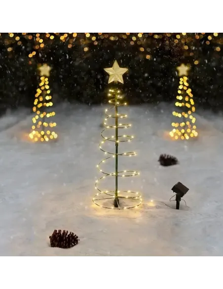 Set 2 Brazi Solari cu Stea 85cm, Alb Cald, IP65