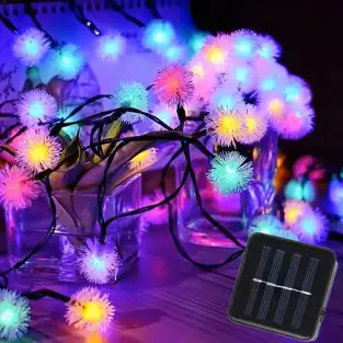 Instalatie solara tip bugarasi de zapada cu 50 leduri multicolor