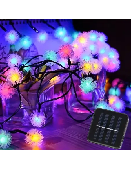 Instalatie solara tip bugarasi de zapada cu 50 leduri multicolor