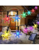 Instalatie solara cu 50 fulgi de gheata, 50 led-uri, multicolor