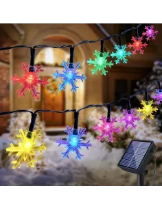 Instalatie solara cu 50 fulgi de gheata, 50 led-uri, multicolor 2