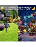 Instalatie solara cu 50 fulgi de gheata, 50 led-uri, multicolor