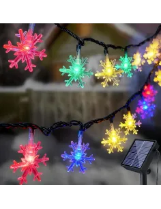 Instalatie solara cu 50 fulgi de gheata, 50 led-uri, multicolor
