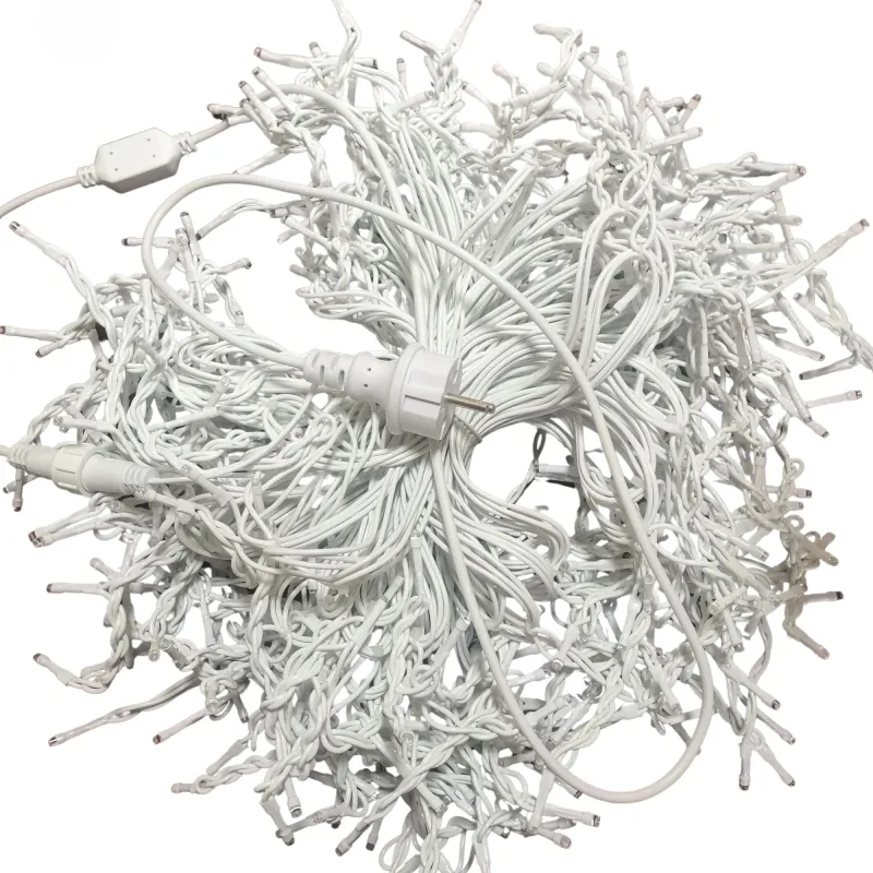 Instalatie Craciun Turturi, 20 m, 500 Led-uri, 8 jocuri de lumini, Perdea, Franjuri, Exterior/Interior, Fir Alb, Interconectabil