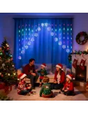 Instalatie perdea luminoasa pentru craciun cu