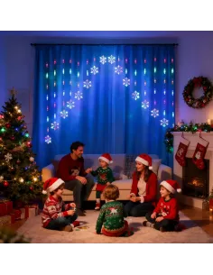 Instalatie perdea luminoasa pentru craciun cu 2