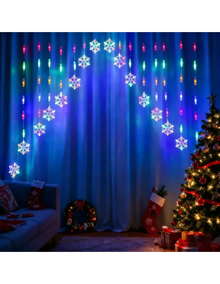 Instalatie perdea luminoasa pentru craciun cu